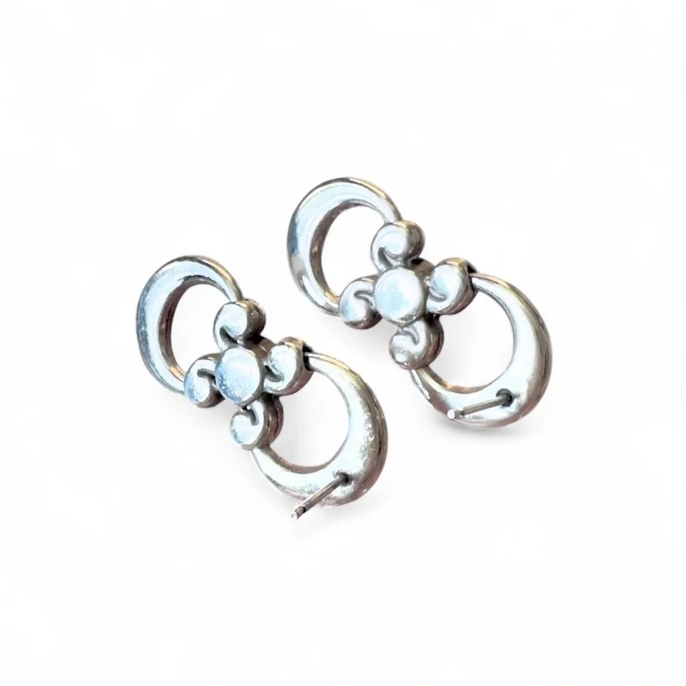 Brighton Taos Pearl Cross Post Drop Earrings